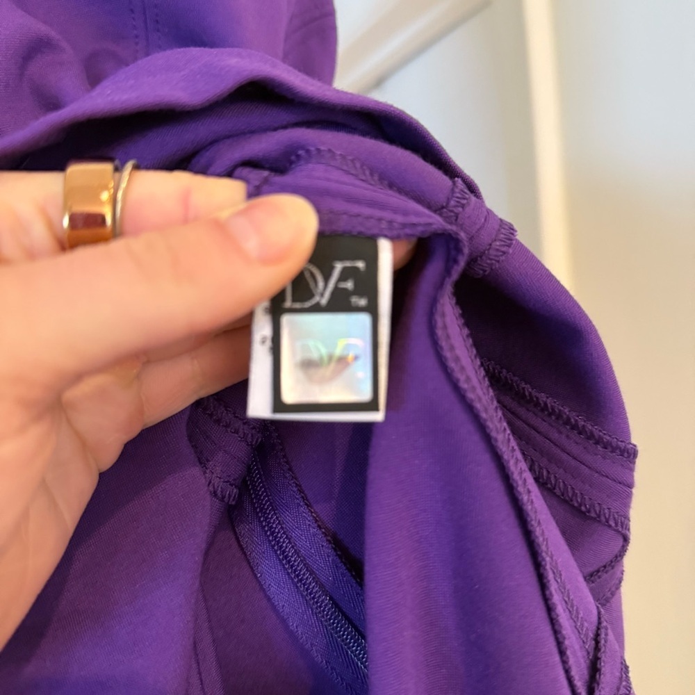 Diane Von Furstenberg Purple Jaelyn Mini Dress Sz 10 Minimalist Quiet Luxury - Picture 8 of 13